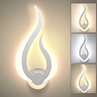 Lightess Apliques de Pared LED Regulable 3 Temperatura de Color Interior 10W Lámpara de pared Moderno Forma de Llama Luz…